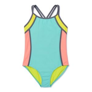 Colorblock Cross Back One-Piece Swimsuit